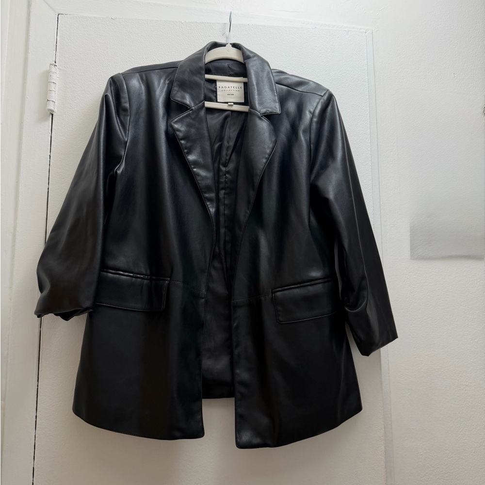 Bagatelle Black Leather Blazer